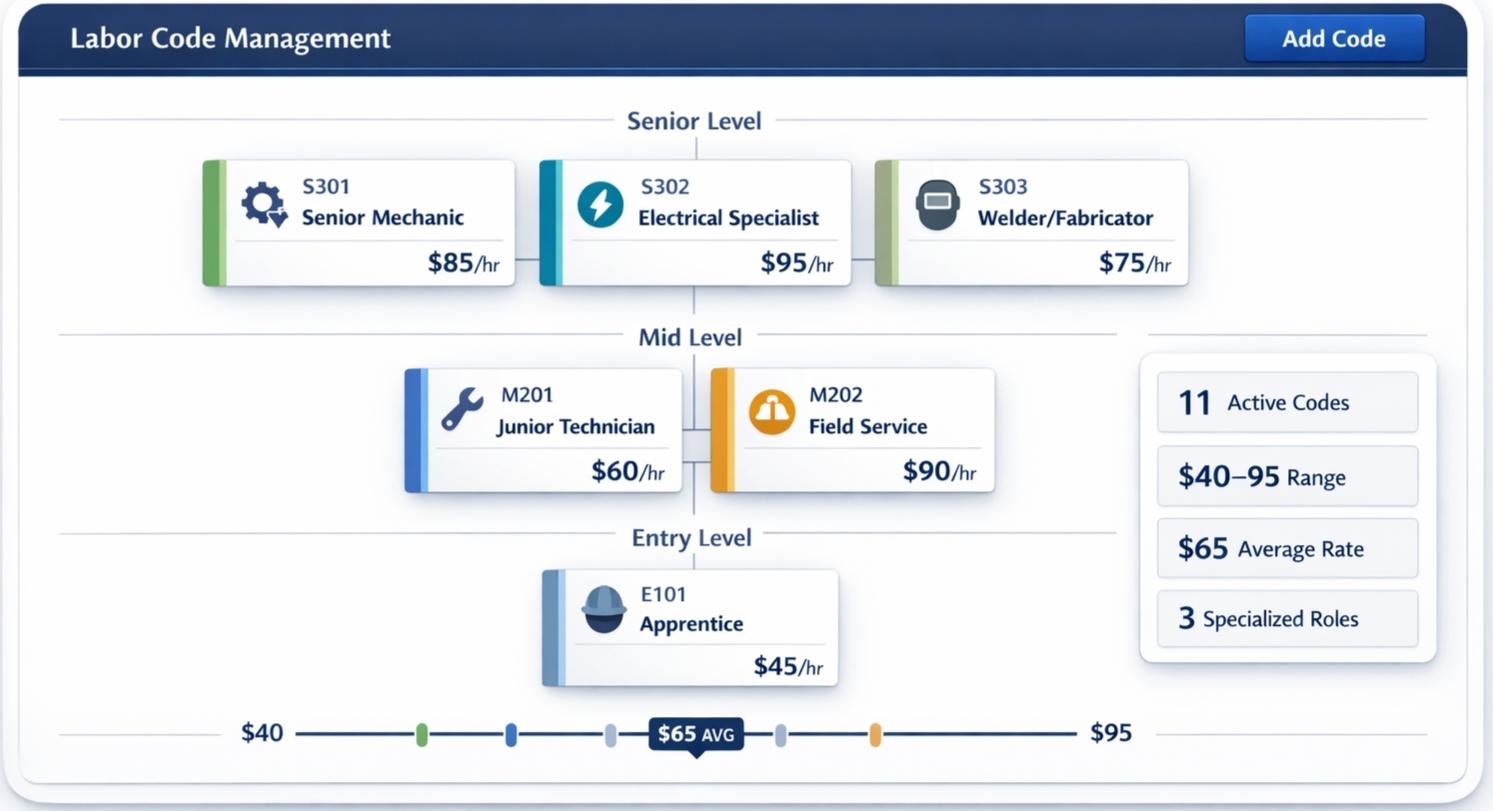 Labor codes & rate management