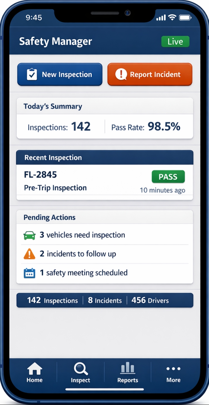 Mobile safety inspection software