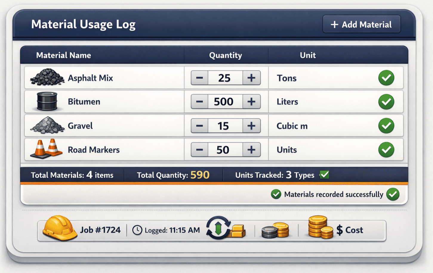 Track Materials Used on Every Job