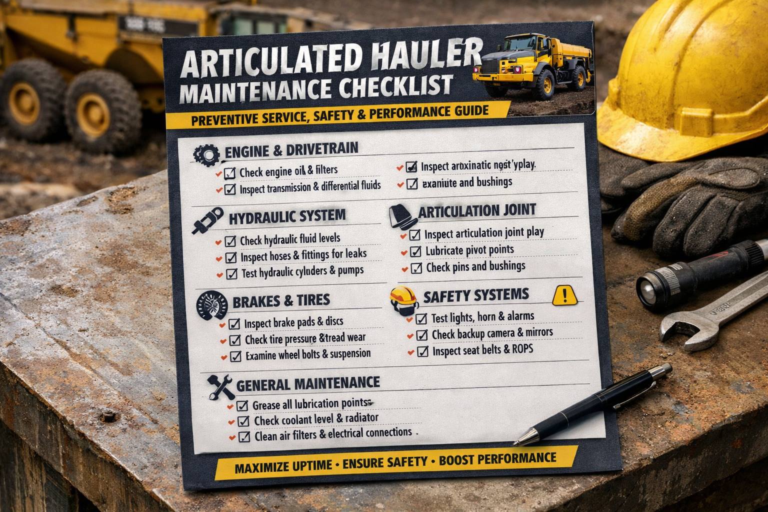 articulated-hauler-maintenance-checklist